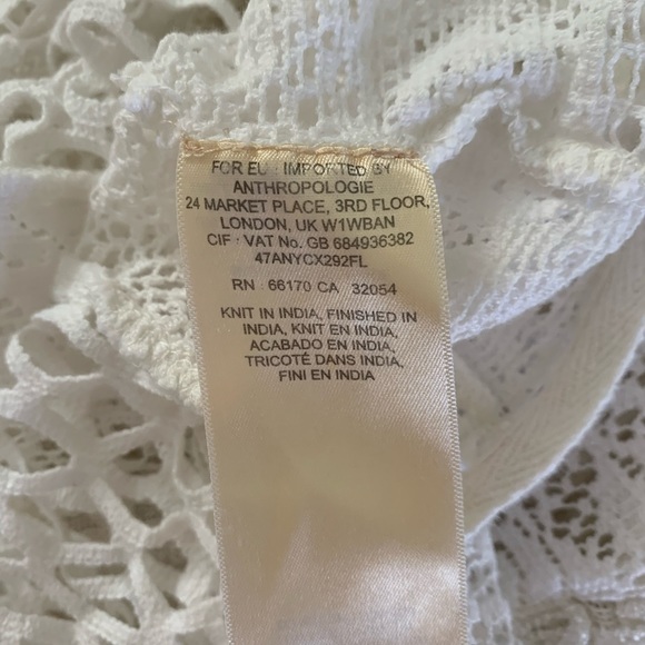 ANTHROPOLOGIE White Lace Short Sleeve Women’s Top - Picture 6 of 6